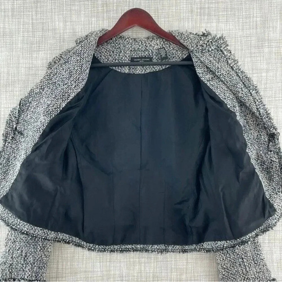 Valerie Stevens lines raw hem woven textured blazer Women's 10P. 8741/b - Picture 7 of 10